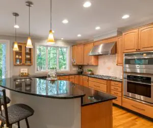 Clean modern kitchen after a professional deep cleaning service, showing the difference between deep cleaning and regular cleaning