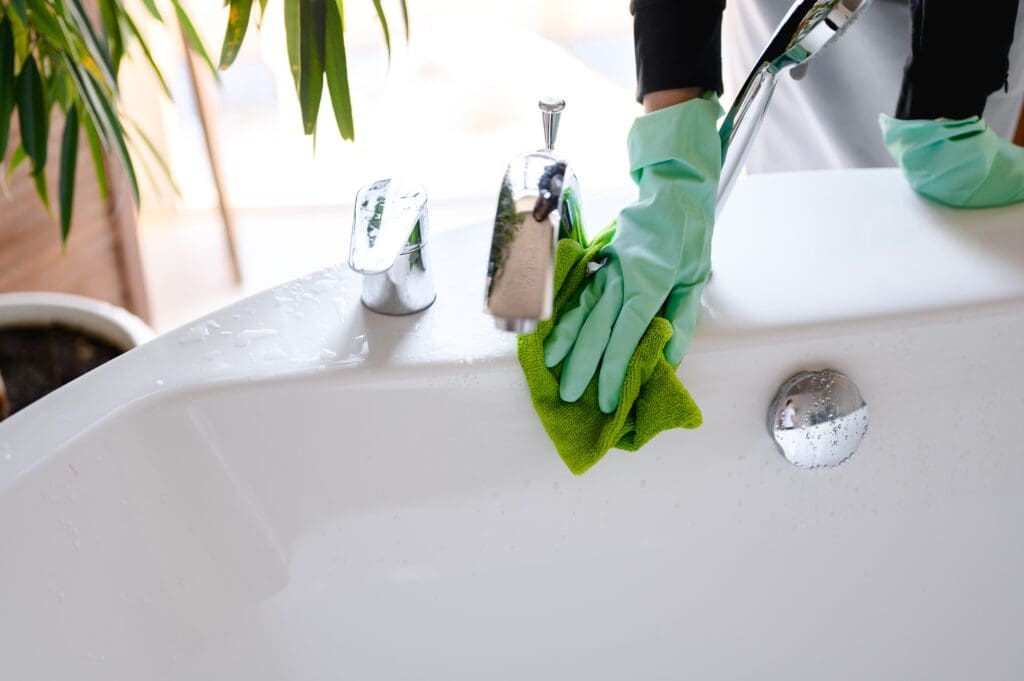 Deep bathroom sink cleaning service in a Calgary home